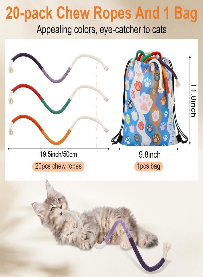 Leitee 21 Pcs Cat Chew Toy with Storage Bags Set 23 Inches Cat Teeth Cleaning Chew Ropes for Indoor Kittens Interactive Kitty Teeth Cleaning Toy for All Breeds - Image 2